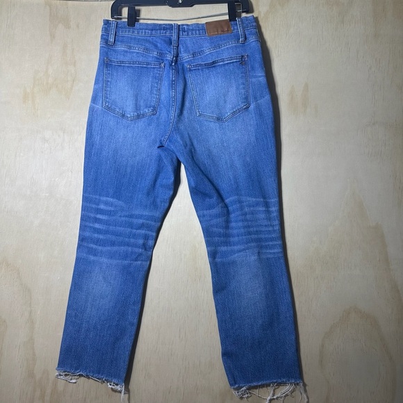 Madewell Distressed Blue Ankle Jeans. THE HIGH-RISE SUM CROP BOYJEAN Size 28 - Picture 8 of 13